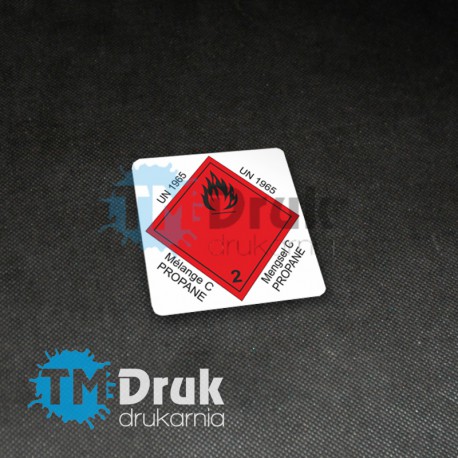 Etykieta ADR - Propan na folii samoprzylepnej