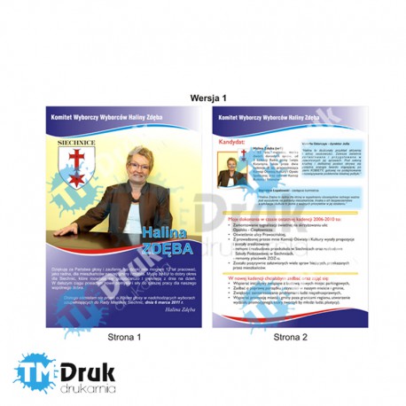 Projekt ulotki wyborczej dla kandydata do rady miasta