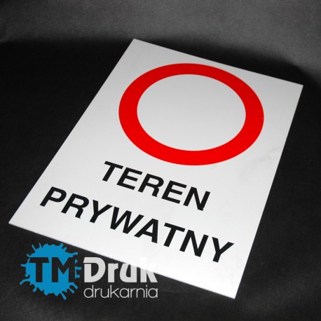 Drukowana tablica Teren Prywatny