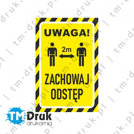 Naklejka "Zachowaj odstęp 2m"